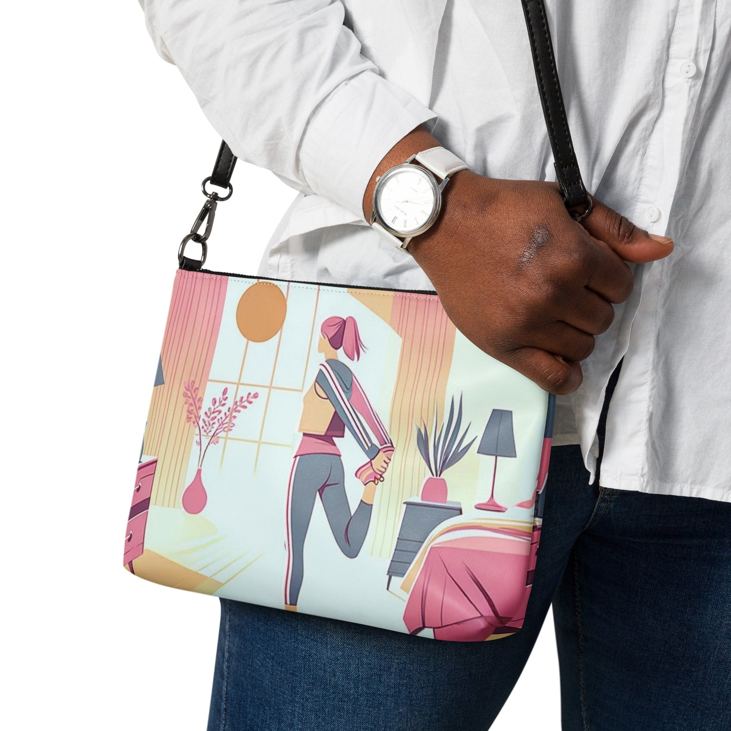 Lady grabbing Awake Crossbody bag