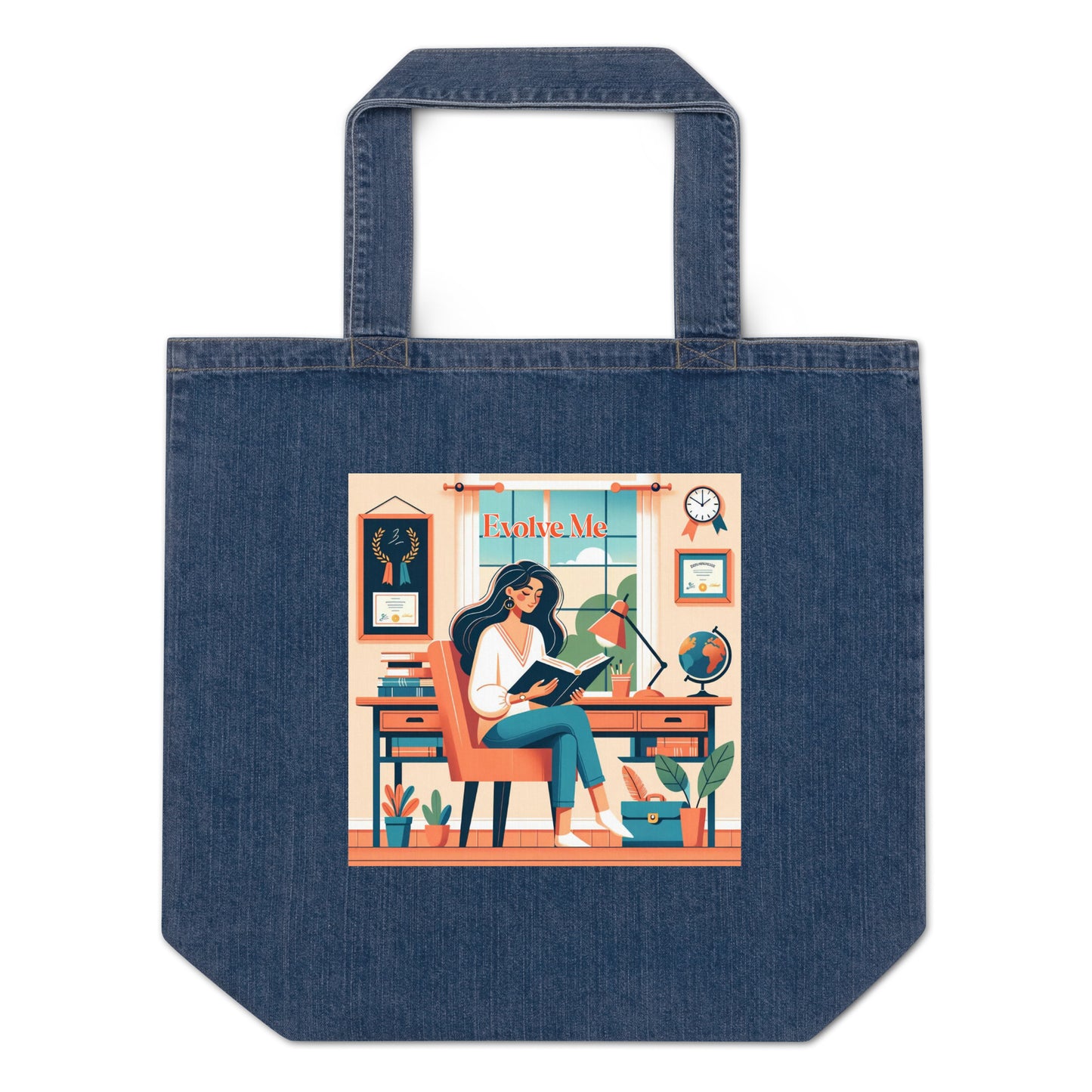 Seek Organic denim tote bag