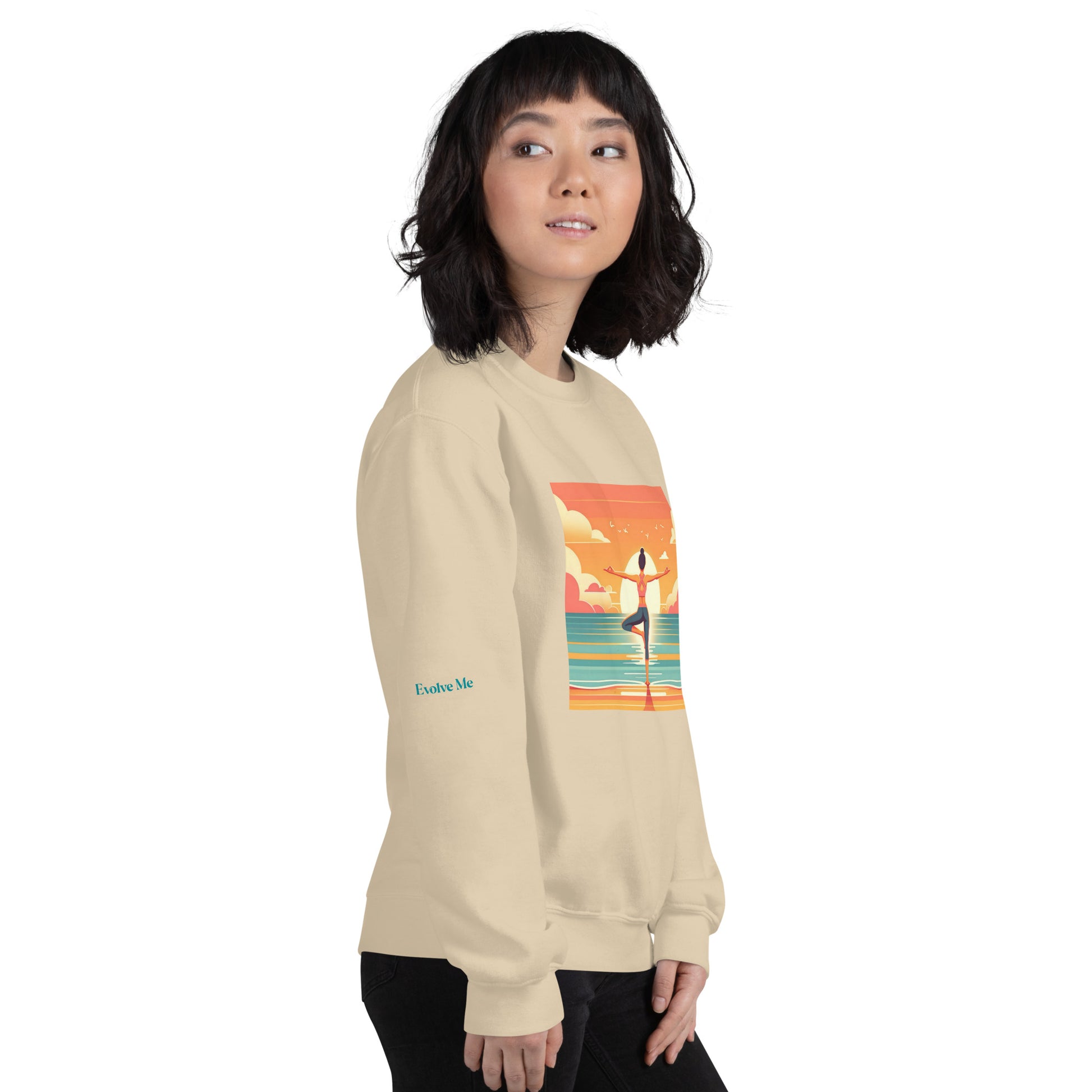 Balance Unisex Sweatshirt, sand, right sleeve