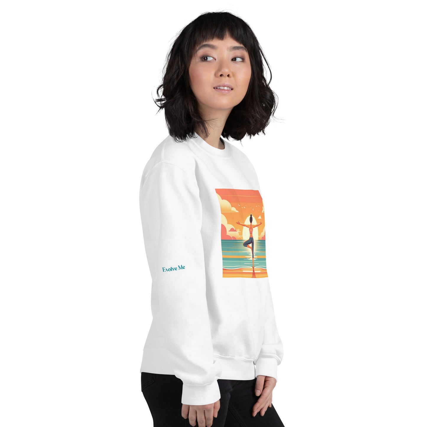 Balance Unisex Sweatshirt, white, right sleeve