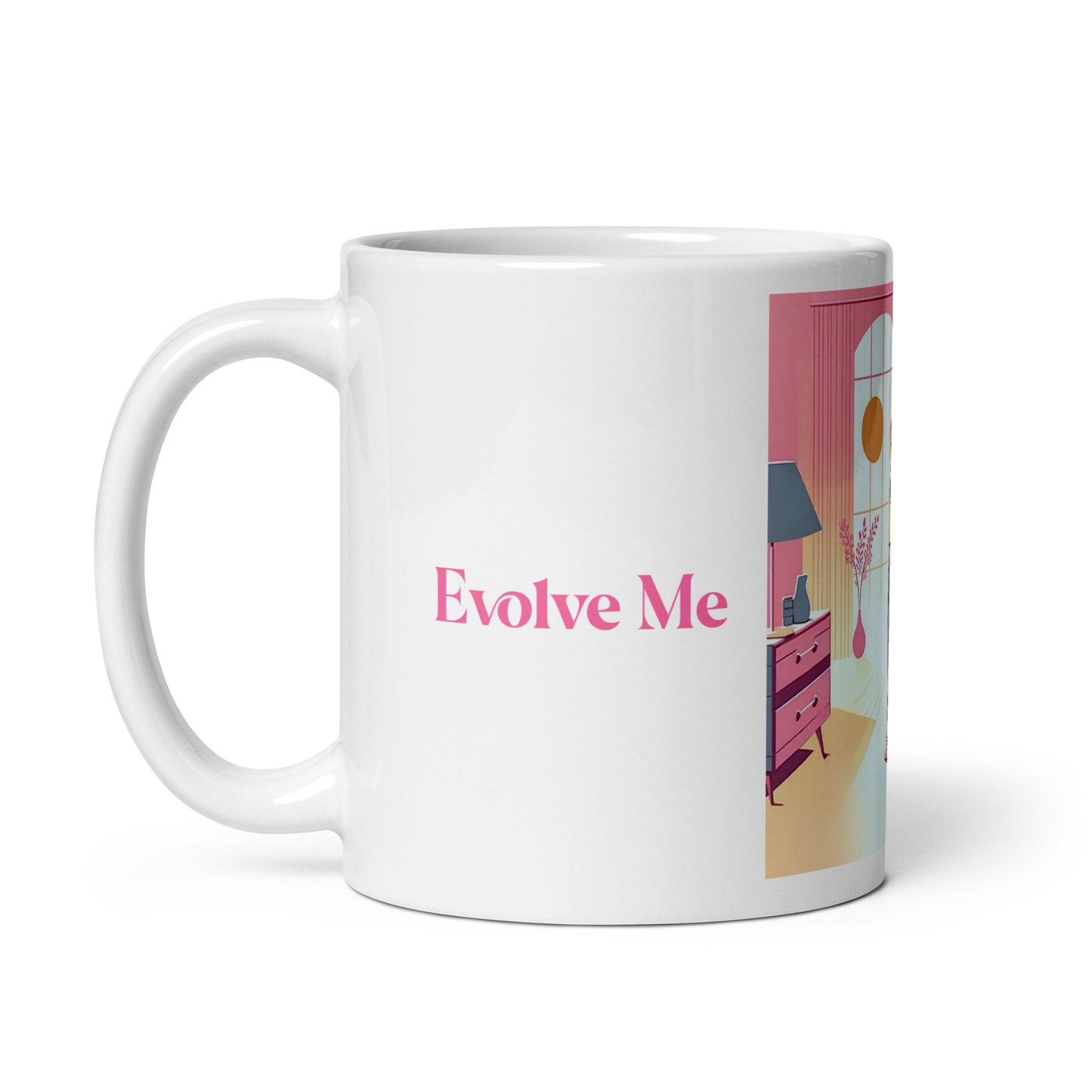 Awake White glossy mug