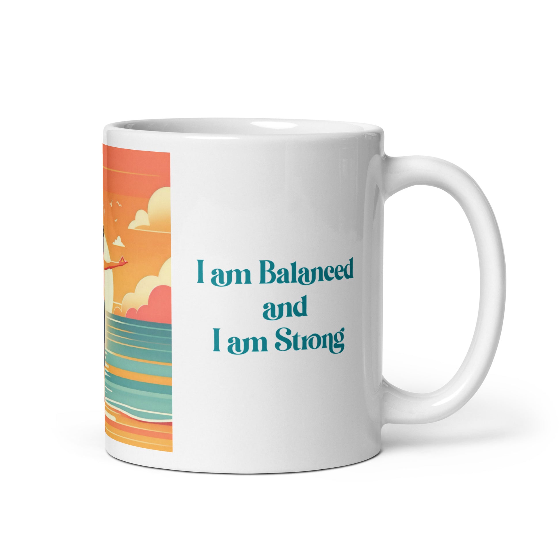 Balance White glossy mug