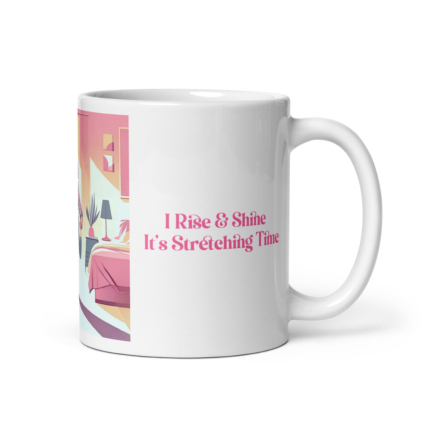 Awake White glossy mug