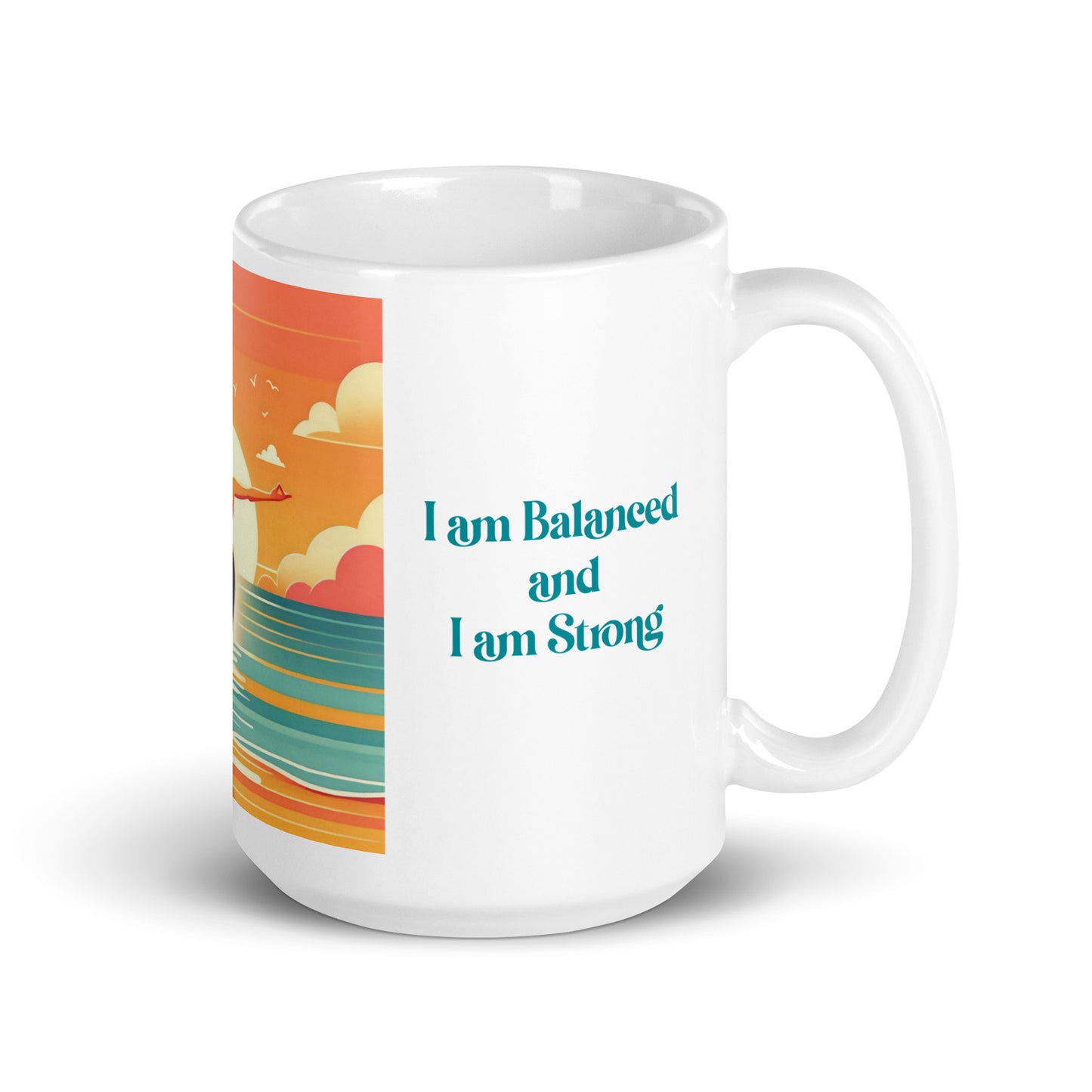 Balance White glossy mug