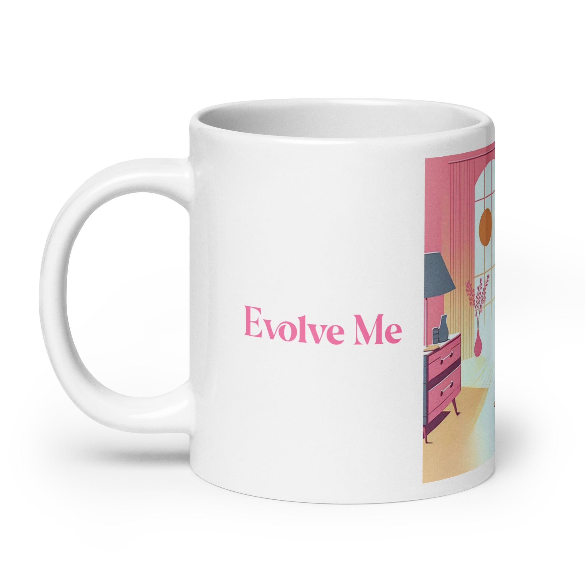 Awake White glossy mug