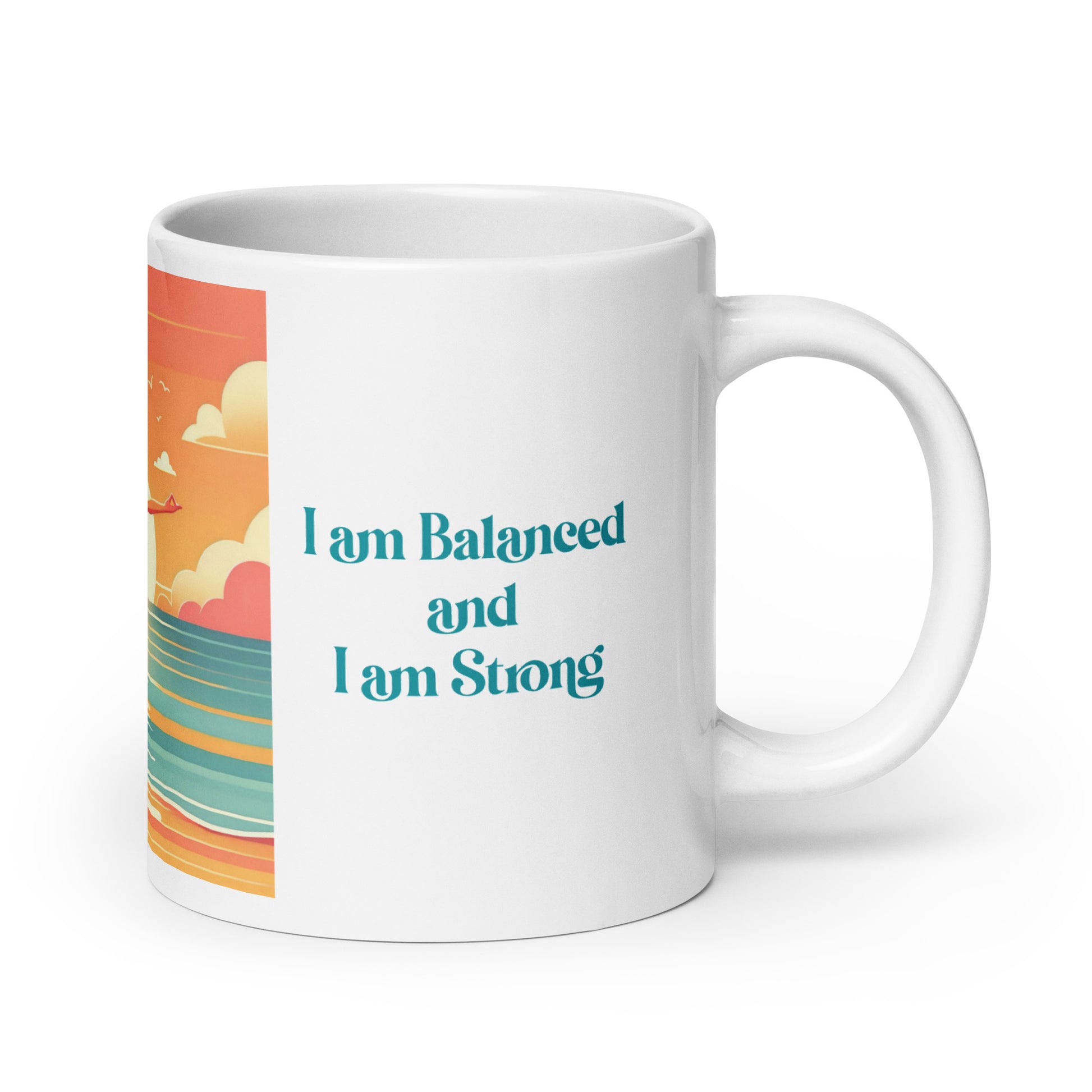 Balance White glossy mug